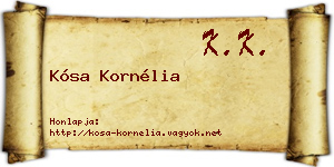 Kósa Kornélia névjegykártya